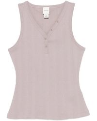 Calvin Klein - Button Ribbed Tank Top - Lyst