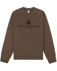 Sporty & Rich - H&W Crest Embroidered Crew-Neck Sweatshirt - Lyst