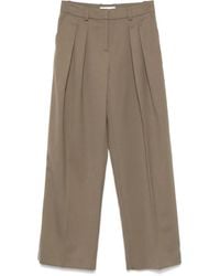 Frankie Shop - High-Waisted Khaki Trousers With Pleated Front Detail - Lyst