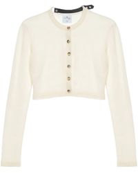 Courreges - Cropped Fine-knit Cardigan - Lyst