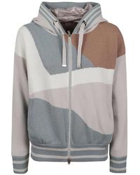 Herno - Colour-Block Knit Hooded Jacket - Lyst