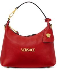 Versace - Sac Porté Épaule Tag En Cuir À Plaque Logo - Lyst