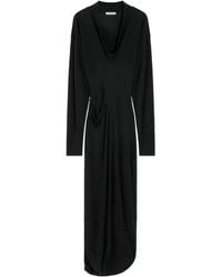 Lemaire - Vestido drapeado con cuello en V - Lyst