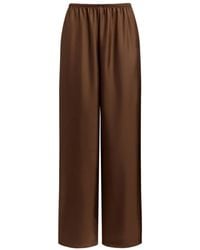12 STOREEZ - Pantalon Palazzo En Soie À Taille Élastiquée - Lyst