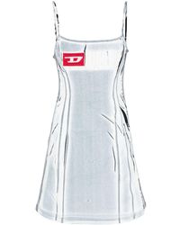 DIESEL - Grey Lazot Shadowy-print Mini Dress - Lyst