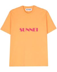 Sunnei - T-Shirt Aus Bio-Baumwolle Mit Logo - Lyst
