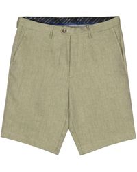 Etro - Herringbone Linen Bermuda Shorts - Lyst