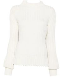 Liviana Conti - Ribbed-Knit Mock-Neck Sweater - Lyst