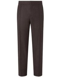 ZEGNA - Dark- Wool Silk And Cashmere Pants - Lyst