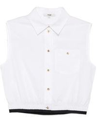 Maje - Cropped Sleeveless Shirt - Lyst