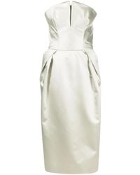 Maison Margiela - Strapless Silk Midi Dress - Lyst