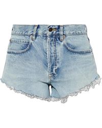 Balenciaga - Distressed Frayed-Edge Shorts - Lyst