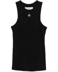 Vivienne Westwood - Geripptes 90s Tanktop mit Orb-Verzierung - Lyst