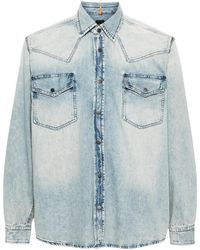 BOSS - Press-Stud Denim Shirt - Lyst