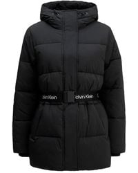 Calvin Klein - Abrigo Con Cinturón Y Capucha - Lyst