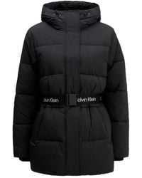 Calvin Klein - Manteau Ceinturé À Capuche - Lyst