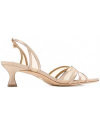 Badgley Mischka - Yoana Satin-Finish Mesh-Panel Sandals - Lyst