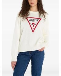 Guess - Knitted Logo-Detail Sweater - Lyst
