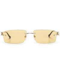 Cartier - Panther Sonnenbrille mit eckigem Gestell - Lyst