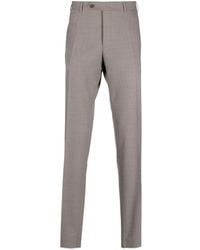 Canali - Mid-Rise Tailored Tapered Trousers - Lyst