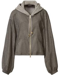 Fabiana Filippi - Hooded Balloon-Sleeve Jacket - Lyst