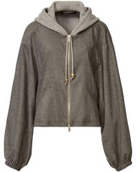 Fabiana Filippi - バルーンスリーブ フーデッドジャケット - Lyst