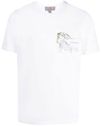 Canali - T-shirt en coton à logo imprimé - Lyst