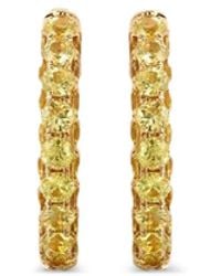 Graziela - Sapphire Three-Sided Hoop Earrings - Lyst