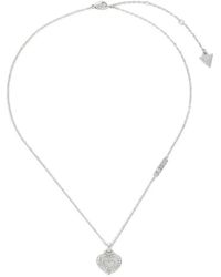 Guess - Amami Crystal-Embellished Heart-Pendant Necklace - Lyst