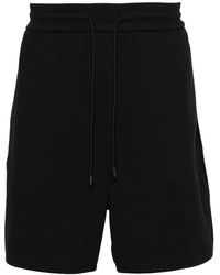 Emporio Armani - Mid-rise Ribbed Track Shorts - Lyst