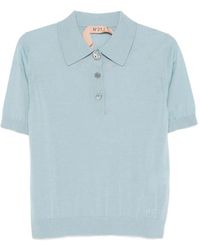 N°21 - Button Embellished Polo Top - Lyst