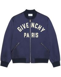 Givenchy - Chaqueta Bómber Couture Seam De Satén Con Bordado Paris - Lyst
