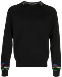 PS by Paul Smith - Stripe-detail Organic Cotton Jumper - Lyst