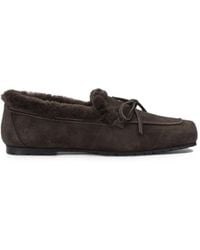 Aeyde - Jasper Shearling-Trim Suede Loafers - Lyst