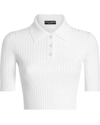 Dolce & Gabbana - Ribbed Polo Top - Lyst