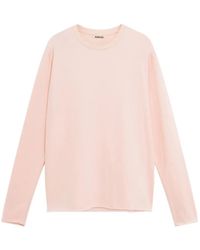 AURALEE - Long-Sleeve Raw-Edge T-Shirt - Lyst
