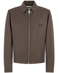 Philipp Plein - Logo-Plaque Zip-Up Jacket - Lyst