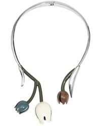 Bimba Y Lola - Rigid Necklace With Enamel Tulips - Lyst