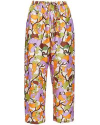 La DoubleJ - Pantalones con diseño floral y cordones - Lyst