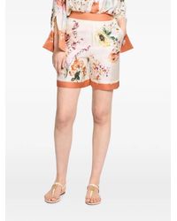 Elie Saab - Floral-Print Silk Shorts - Lyst