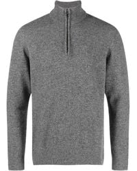 Barbour - Melierter Pullover Mit Reißverschluss - Lyst