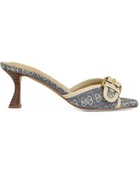 Guess - Dista Mid-Heel Open-Toe Buckle Sandals - Lyst