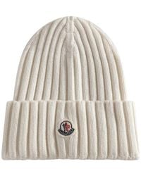 Moncler - Bonnet Côtelé À Patch Logo - Lyst