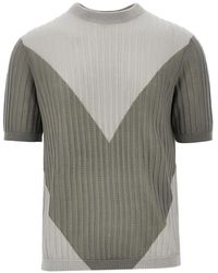 Emporio Armani - Textured Short-Sleeved Sweater - Lyst