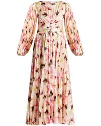 Acler - Karata Dipped Rose-print Midi Dress - Lyst