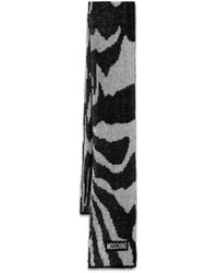 Moschino - Zebra-Pattern Logo-Patch Scarf - Lyst
