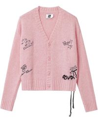 Izzue - Cardigan Boutonné À Imprimé Graphique - Lyst