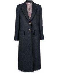 Thom Browne - Manteau en tweed à simple boutonnage - Lyst