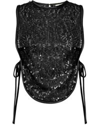 Elisabetta Franchi - Sequin-Embellished Tulle Top - Lyst
