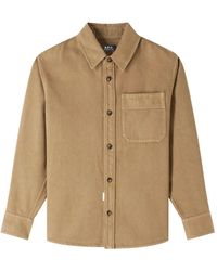 A.P.C. - Logo-Embroidered Shirt Jacket - Lyst